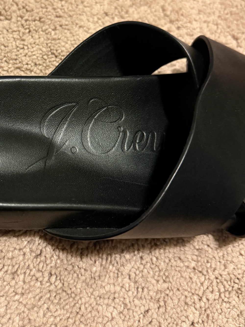 NWOT J.Crew Black Slide Sandals - Sleek Cross Strap Design Never Worn Sz 9 - Picture 6 of 10